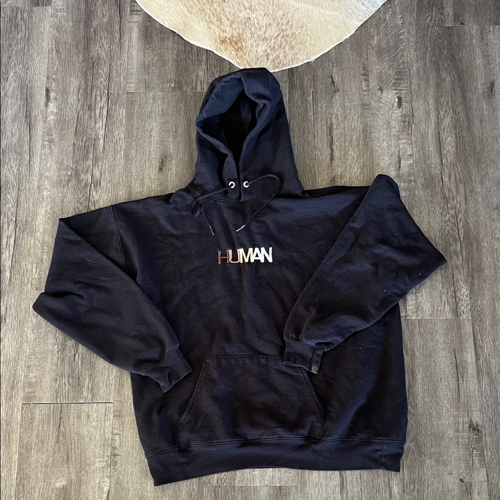 Black "HUMAN" Graphic Hoodie - Unbranded Women’s Sweater